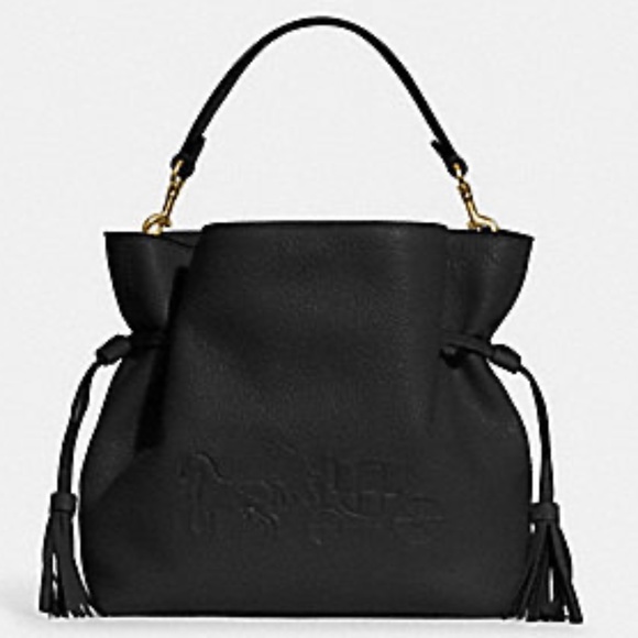 Coach Handbags - COACH LEATHER Andy Crossbody/Tote In GORGEOUS BLACK/GOLD - NWT!